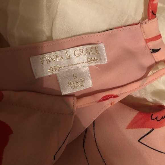 Finn & Grace pale pink flamingo midi dress S - Picture 6 of 6